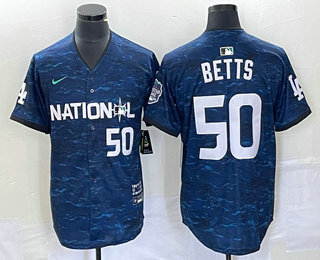 Men's Los Angeles Dodgers #50 Mookie Betts Royal 2023 All Star Cool Base Stitched Jersey