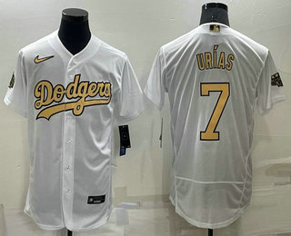 Men's Los Angeles Dodgers #7 Julio Urias White 2022 All Star Stitched Flex Base Nike Jersey