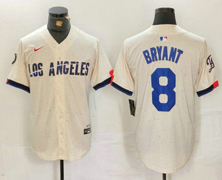 Men's Los Angeles Dodgers #8 Kobe Bryant Cream 2024 City Connect Limited Stitched Jersey