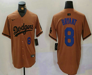 Men's Los Angeles Dodgers #8 Kobe Bryant Number Olive Cool Base Limited Stitched Jersey