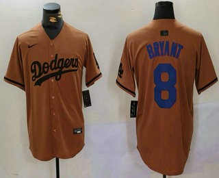 Men's Los Angeles Dodgers #8 Kobe Bryant Olive Cool Base Limited Stitched Jersey