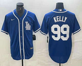 Men's Los Angeles Dodgers #99 Joe Kelly Blue Cool Base Stitched Baseball Jersey 01