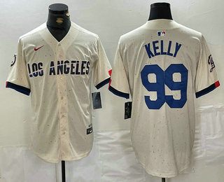 Men's Los Angeles Dodgers #99 Joe Kelly Cream 2024 City Connect Limited Stitched Jersey