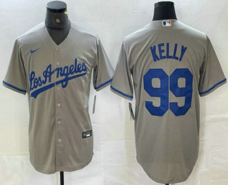 Men's Los Angeles Dodgers #99 Joe Kelly Grey Alternate Cool Base Jersey 11