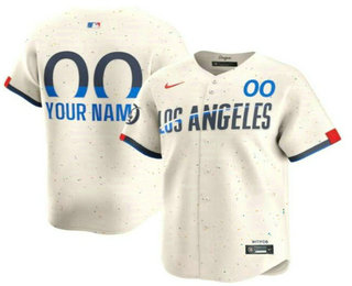 Men's Los Angeles Dodgers Active Player Custom Cream 2024 City Connect Limited Stitched Jersey