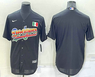 Men's Los Angeles Dodgers Blank Black Mexico Cool Base Nike Jersey