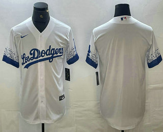 Men's Los Angeles Dodgers Blank White 2021 City Connect Cool Base Stitched Jersey