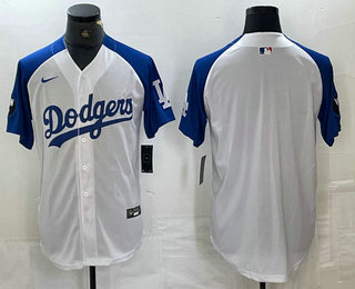 Men's Los Angeles Dodgers Blank White Blue Fashion Stitched Cool Base Limited Jersey 11