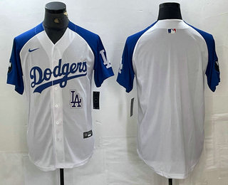 Men's Los Angeles Dodgers Blank White Blue Fashion Stitched Cool Base Limited Jersey 12