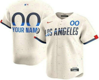 Men's Los Angeles Dodgers Customized Cream 2024 City Connect Limtied Jersey