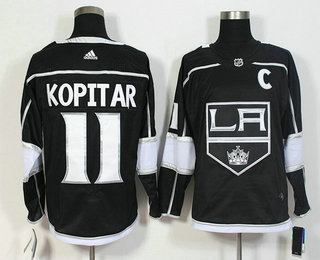 Men's Los Angeles Kings #11 Anze Kopitar Black 2017-2018 Hockey Adidas Stitched NHL Jersey