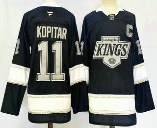 Men's Los Angeles Kings #11 Anze Kopitar Black 2024 Stitched Jersey