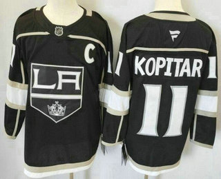 Men's Los Angeles Kings #11 Anze Kopitar Black With LA 2024 Stitched Jersey