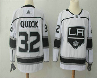 Men's Los Angeles Kings #32 Jonathan Quick White 2017-2018 Hockey Adidas Stitched NHL Jersey