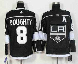 Men's Los Angeles Kings #8 Drew Doughty Black 2017-2018 Hockey Adidas Stitched NHL Jersey