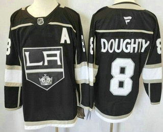 Men's Los Angeles Kings #8 Drew Doughty Black With LA 2024 Stitched Jersey