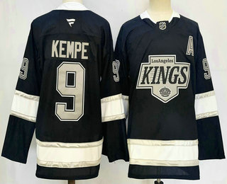 Men's Los Angeles Kings #9 Adrian Kempe Black 2024 Stitched Jersey