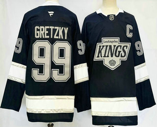 Men's Los Angeles Kings #99 Wayne Gretzky Black 2024 Stitched Jersey