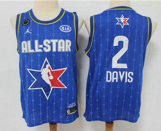 Men's Los Angeles Lakers #2 Anthony Davis Blue Jordan Brand 2020 All-Star Game Swingman Stitched NBA Jersey