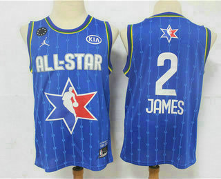 Men's Los Angeles Lakers #2 LeBron James Blue Jordan Brand 2020 All-Star Game Swingman Stitched NBA Jersey