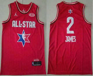 Men's Los Angeles Lakers #2 LeBron James Red Jordan Brand 2020 All-Star Game Swingman Stitched NBA Jersey