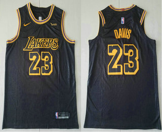 Men's Los Angeles Lakers #23 Anthony Davis Black 2019 Nike City Edition Wish Authentic Jersey