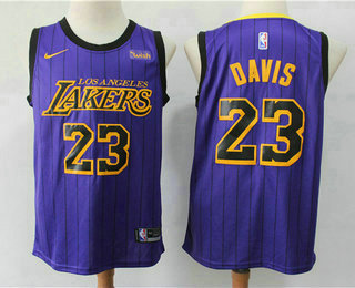 Men's Los Angeles Lakers #23 Anthony Davis NEW Purple 2019 Nike Wish City Edition Swingman Stitched NBA Jersey