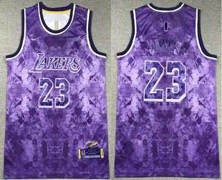 Men's Los Angeles Lakers #23 LeBron James 2023 Purple MVP Swingman Stitched Jersey