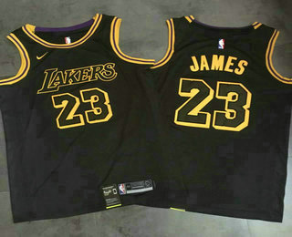 Men's Los Angeles Lakers #23 LeBron James Black 2018 Nike AU Swingman ALL Stitched NBA Jersey