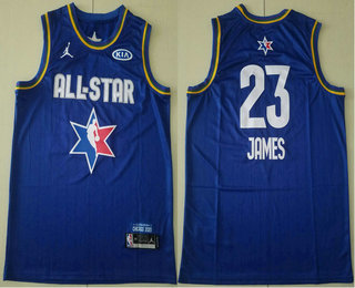 Men's Los Angeles Lakers #23 LeBron James Blue Jordan Brand 2020 All-Star Game Swingman Stitched NBA Jersey