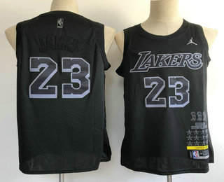 Men's Los Angeles Lakers #23 LeBron James MVP Black 2020 Brand Jordan Swingman Stitched NBA Jersey