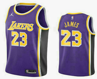 Men's Los Angeles Lakers #23 LeBron James Purple 2020-21 Nike Swingman Stitched NBA Jersey