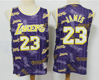 Men's Los Angeles Lakers #23 LeBron James Purple Tear Up Pack Mitchell & Ness Swingman Jeresy