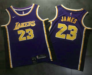 Men's Los Angeles Lakers #23 LeBron James Purple With Black 2018-2019 Nike AU Stitched NBA Jersey