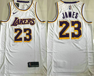 Men's Los Angeles Lakers #23 LeBron James White NEW 2021 Nike AU Stitched Jersey