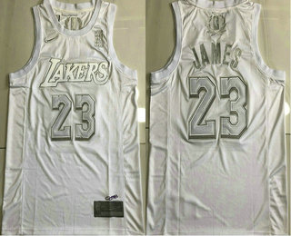 Men's Los Angeles Lakers #23 Lebron James White 2020 MVP Nike AU Stitched NBA Jersey