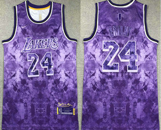 Men's Los Angeles Lakers #24 Kobe Bryant 2023 Purple MVP Swingman Stitched Jersey