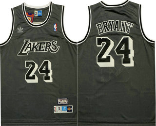 Men's Los Angeles Lakers #24 Kobe Bryant ALL Black Hardwood Classics Swingman Throwback Jersey