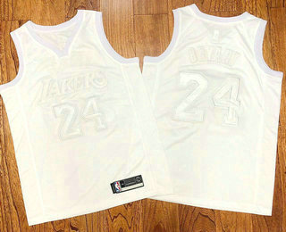 Men's Los Angeles Lakers #24 Kobe Bryant All White AU Nike Jersey