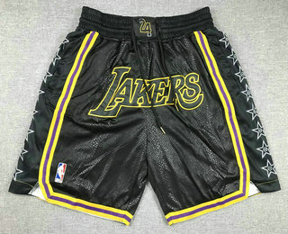 Men's Los Angeles Lakers #24 Kobe Bryant Black City Just Don Shorts