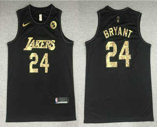 Men's Los Angeles Lakers #24 Kobe Bryant Black Edition Swingman Nike Jersey