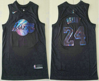 Men's Los Angeles Lakers #24 Kobe Bryant Black Iridescent 2021 Nike Swingman Stitched Jersey