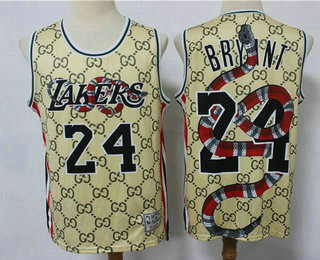 Men's Los Angeles Lakers #24 Kobe Bryant Black Mamba Commemorative Hardwood Classics Soul Swingman Throwback Jersey