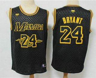 Men's Los Angeles Lakers #24 Kobe Bryant Black Mamba Memorial Black Swingman Nike Jersey