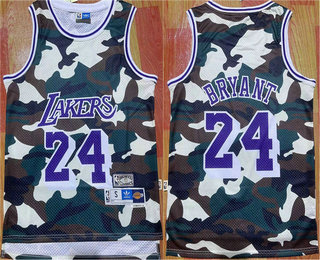 Men's Los Angeles Lakers #24 Kobe Bryant Camo Throwback basketball Jersey