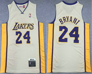 Men's Los Angeles Lakers #24 Kobe Bryant Cream 2008-09 Hardwood Classics Soul Swingman Throwback Jersey