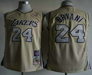 Men's Los Angeles Lakers #24 Kobe Bryant Gold 2020 Hall of Fame Hardwood Classics Soul Throwback Jersey