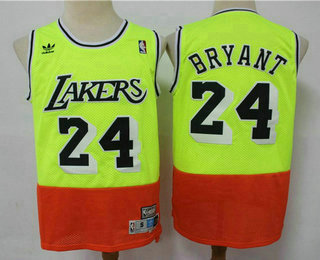 Men's Los Angeles Lakers #24 Kobe Bryant Green Red Split Hardwood Classics Jersey