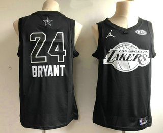 Men's Los Angeles Lakers #24 Kobe Bryant Jordan Brand Black 2018 All-Star Game Swingman Jersey