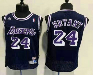 Men's Los Angeles Lakers #24 Kobe Bryant Navy Blue Hardwood Classics Soul Swingman Throwback Jersey